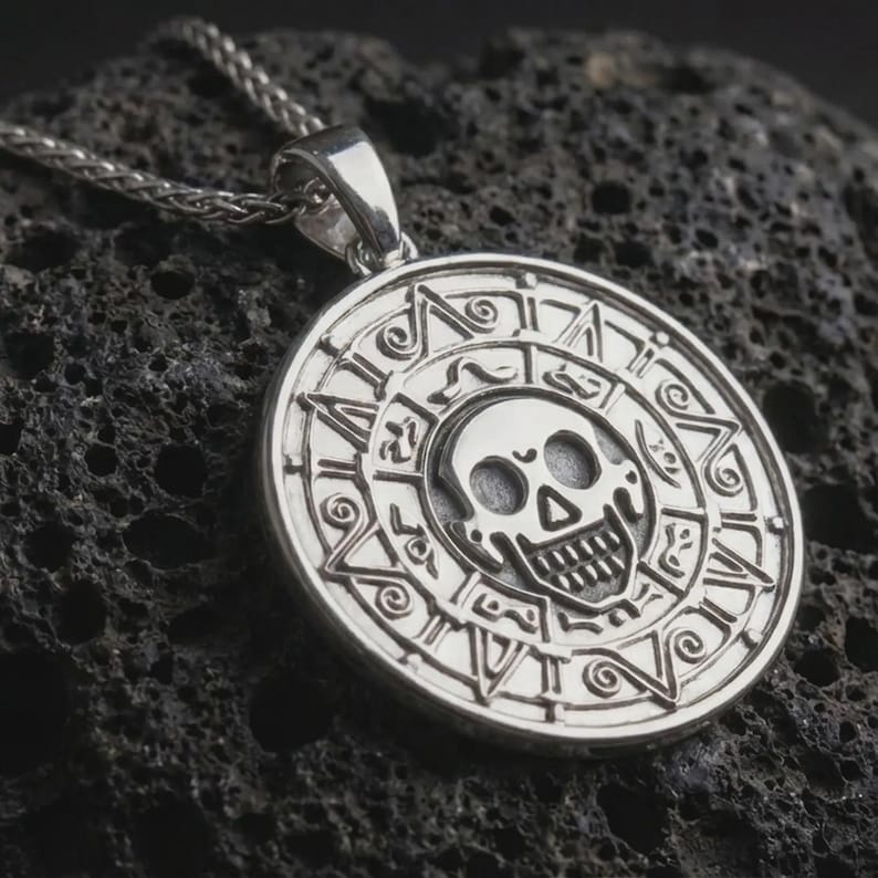 Sterling Silver Cursed Aztec Coin Medallion, Pirates of the Caribbean ...