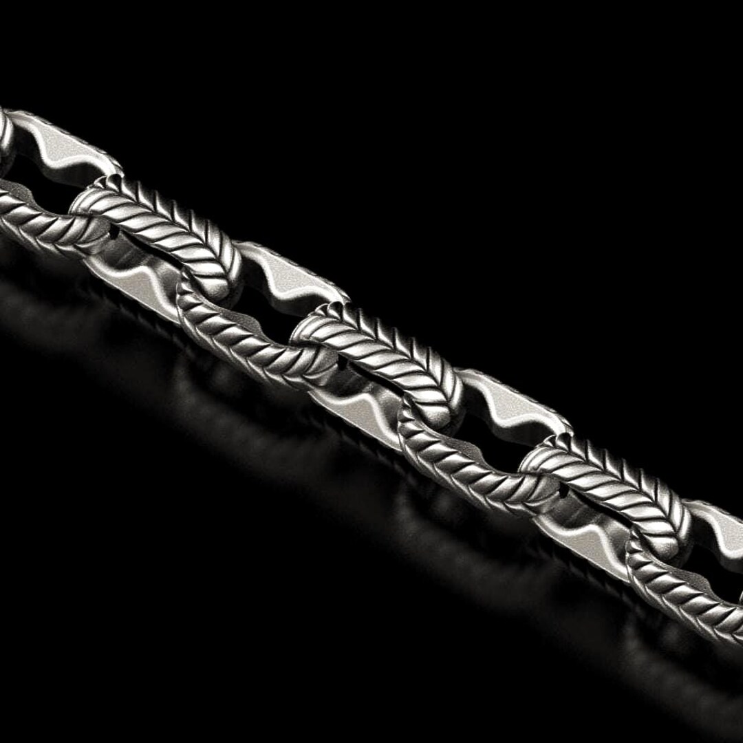Textured Rope Chain Rope Twist Chain Necklace – Textured 925 Silver Link Chain in Oxidized ...