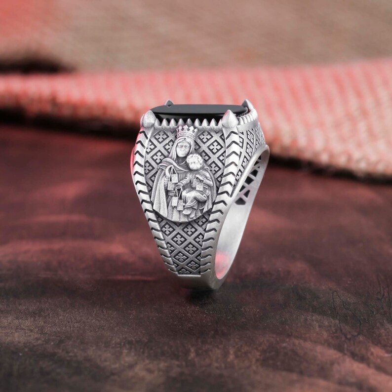 Mary Jesus Ring, Faithful Jewel, Church Gift, Onyx Embrace, Lapis ...