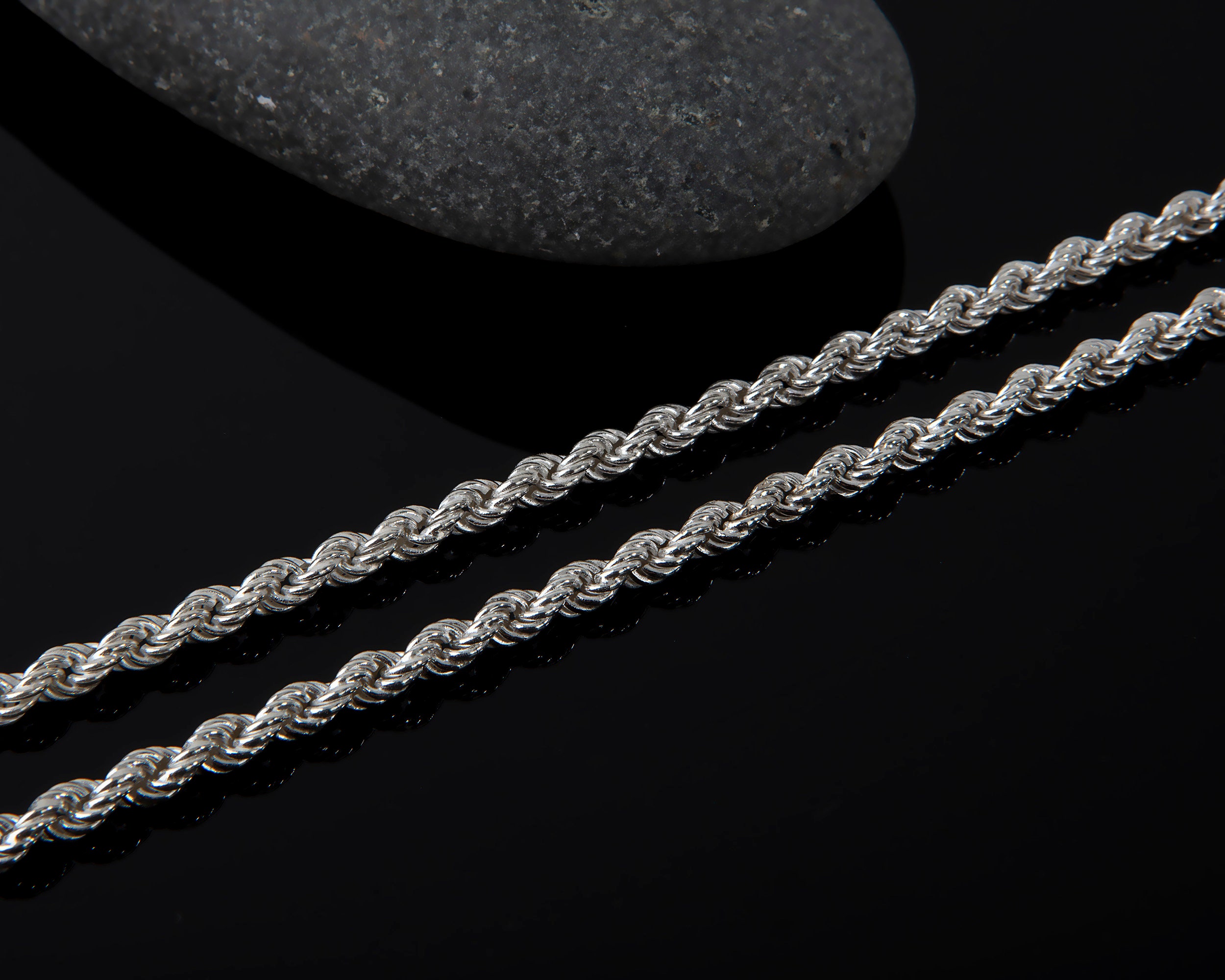 925 Silver Rope Chain Necklace Men's and Women's - Etsy