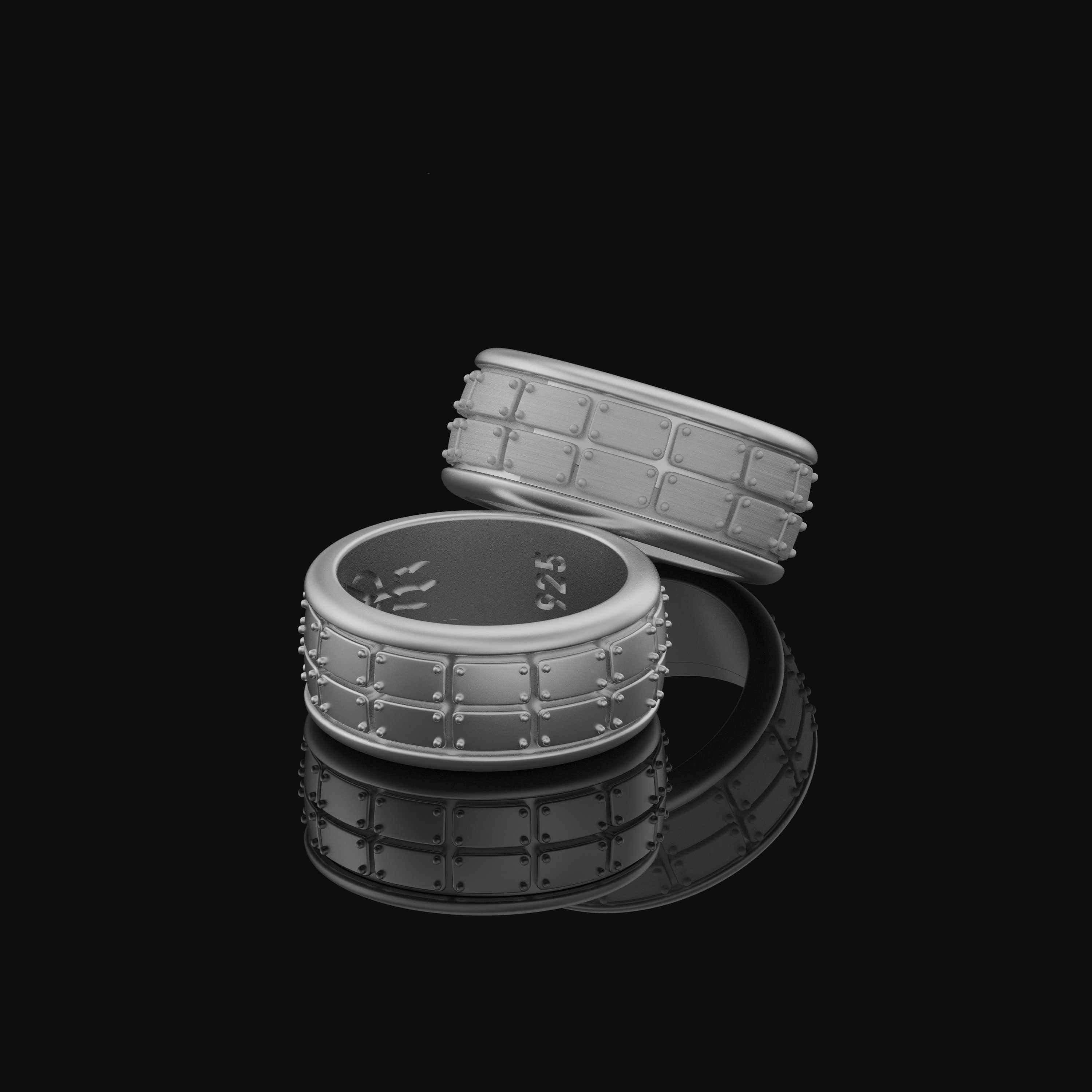 Rotating Plate Pattern Band Ring - Unique Geometric Design, Elegant ...