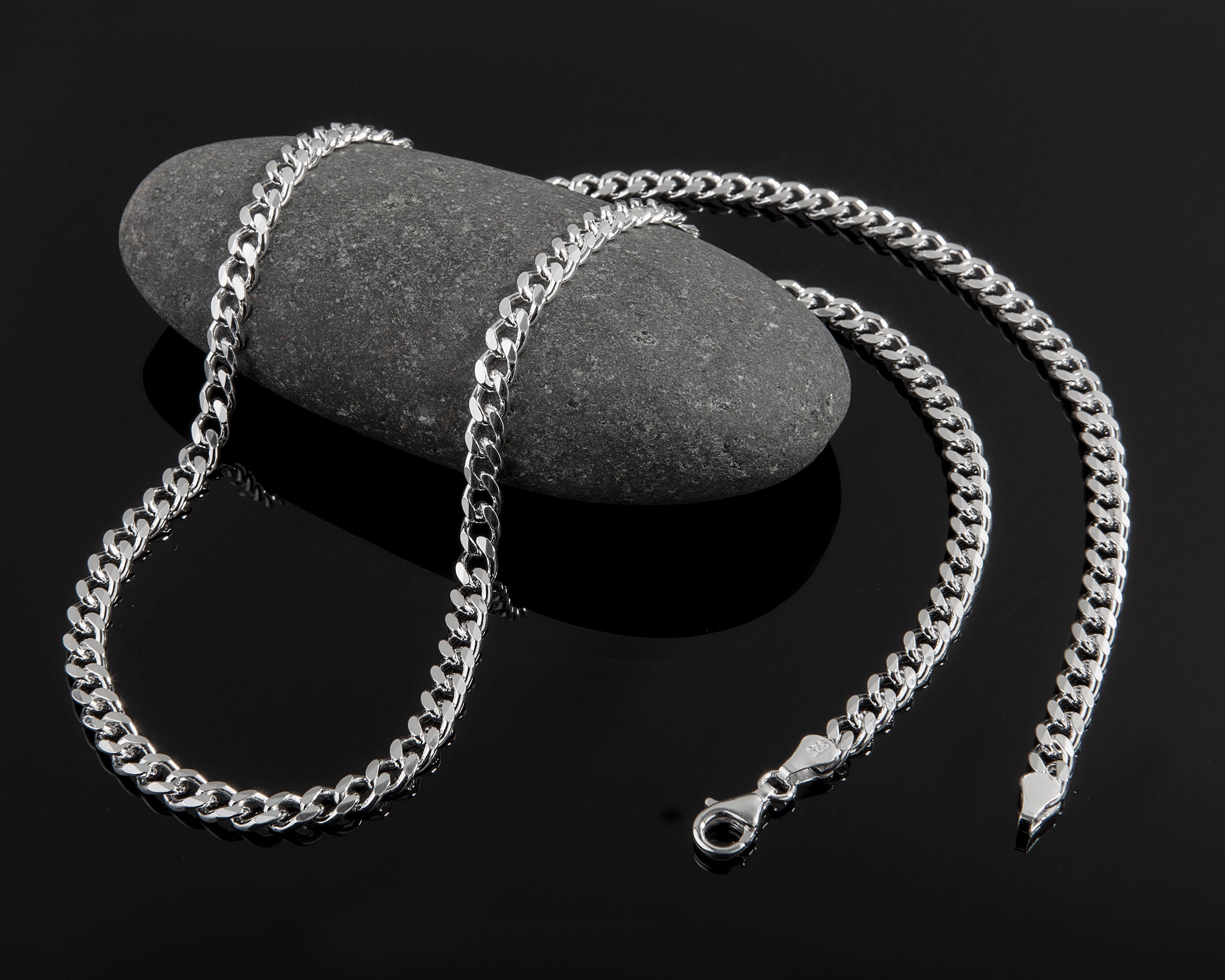 JOSCO 6.5mm Thick Hollow Rope Necklace. Italian .925 Sterling Silver Chain.  18,20,22,24,30 Inches