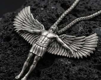 Sterling Silver Archangel Michael Pendant, Protection Necklace, Religious Amulet