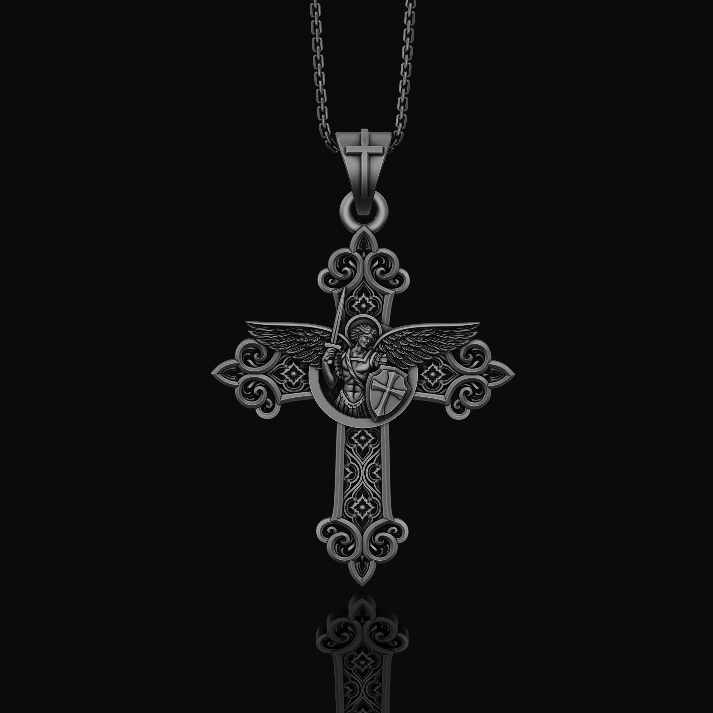 政宗 St Michael's Archangel Shield Necklace,The Patron Saint of
