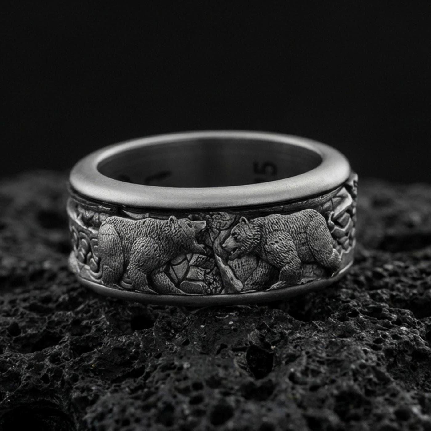 Sterling Silver Spinner Viking Bear Ring – Norse Jewelry - Etsy