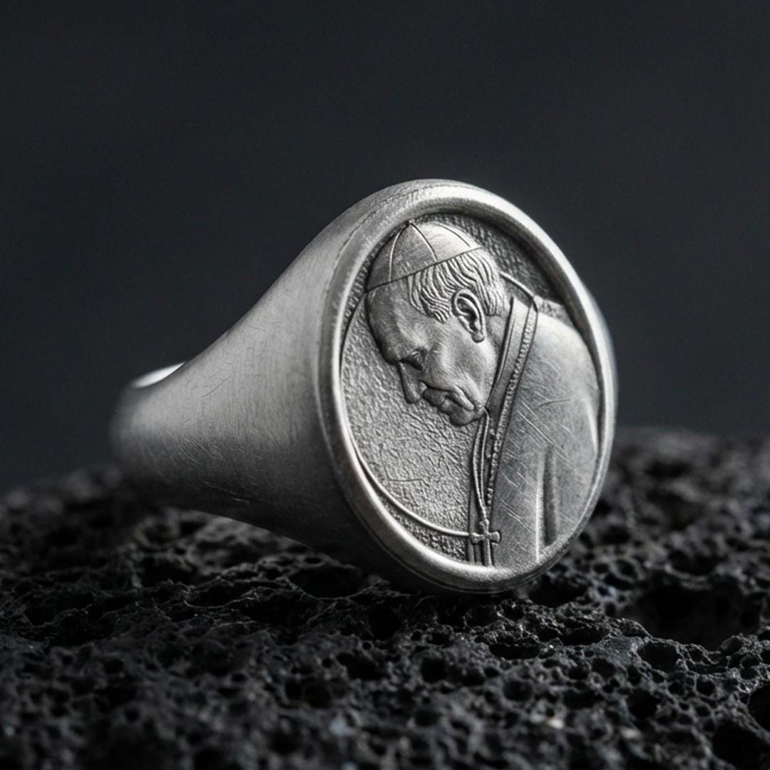 Silver Pope Francis Signet Ring - Christian Religious Jewelry, Faith ...