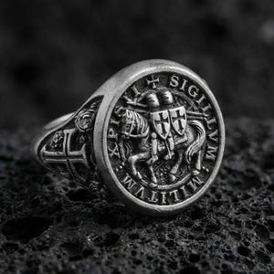 Sterling Silver Knights Templar Ring – Sigillum Militum Xpisti Seal