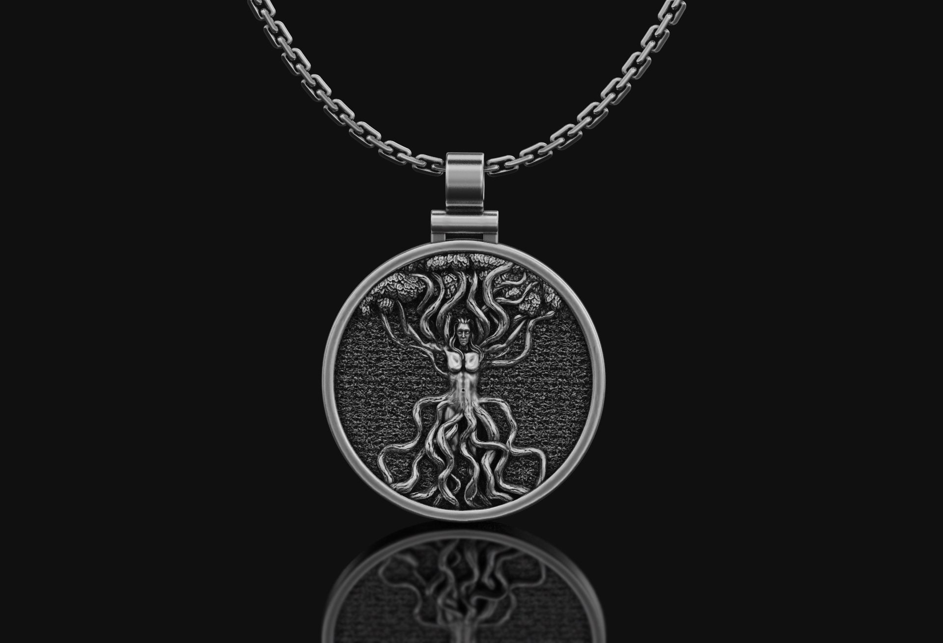 Silver Yggdrasil Pendant Tree of Life Necklace Norse Mythology | Etsy