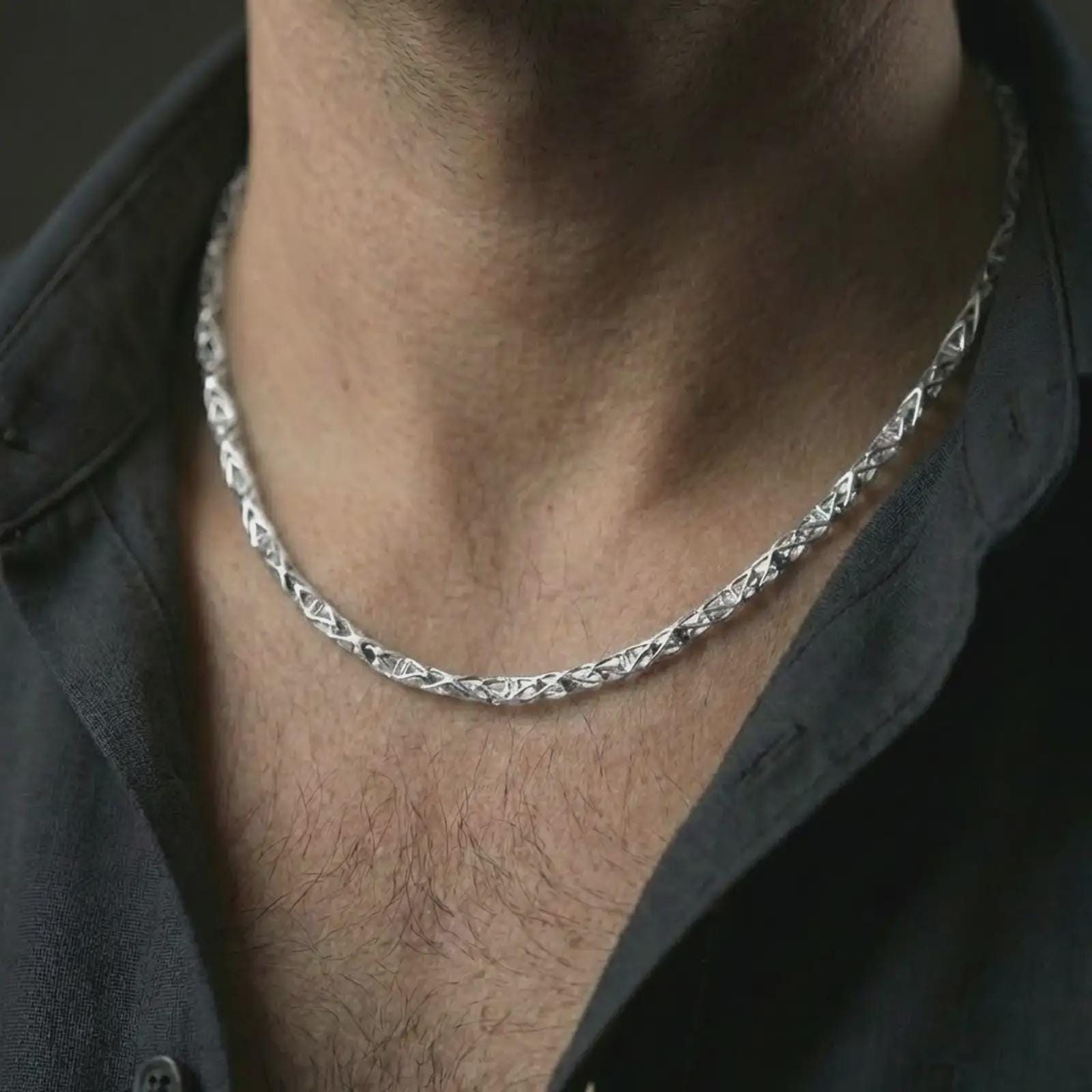 Sterling Silver DNA Helix Chain Necklace – Science Geek Jewelry - Etsy