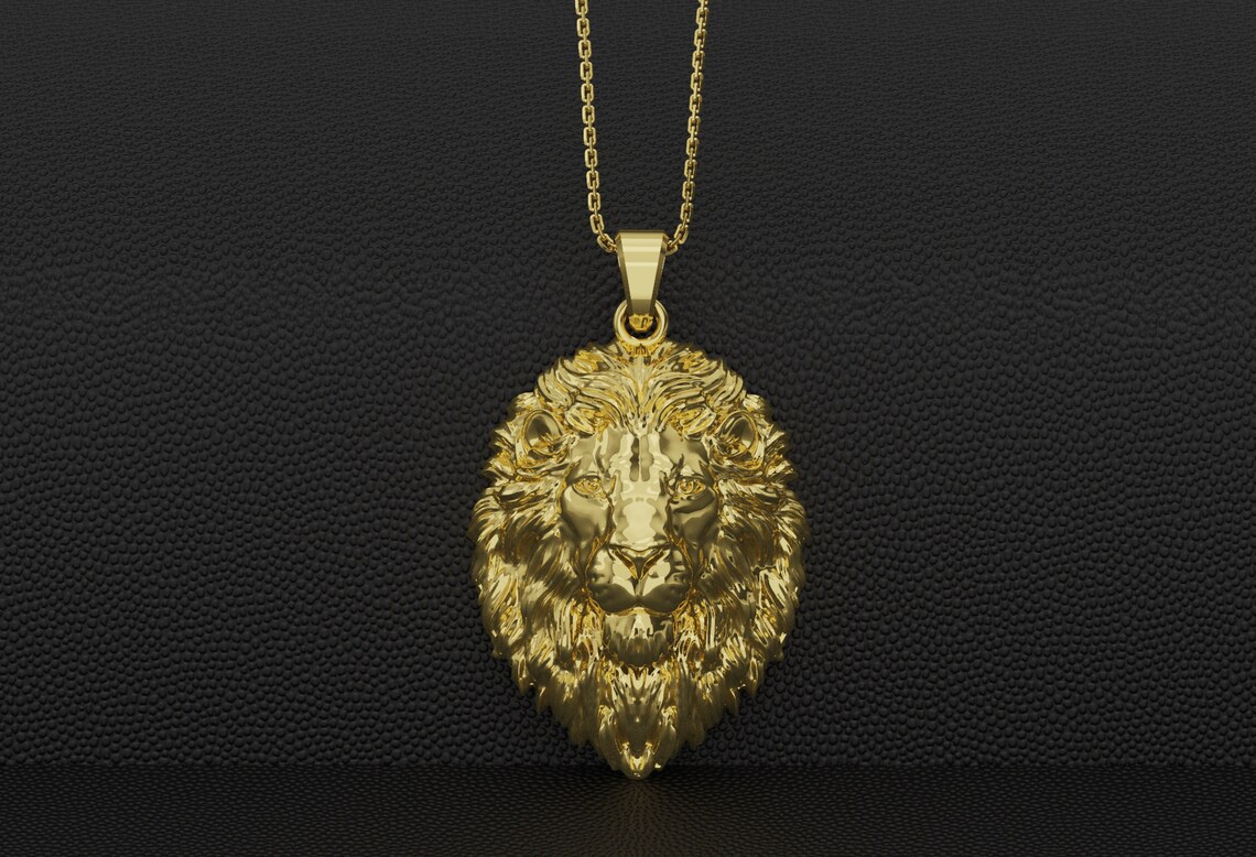 925 Silver Lion Necklace Men Jewelry Pendant Christmas Gift Etsy