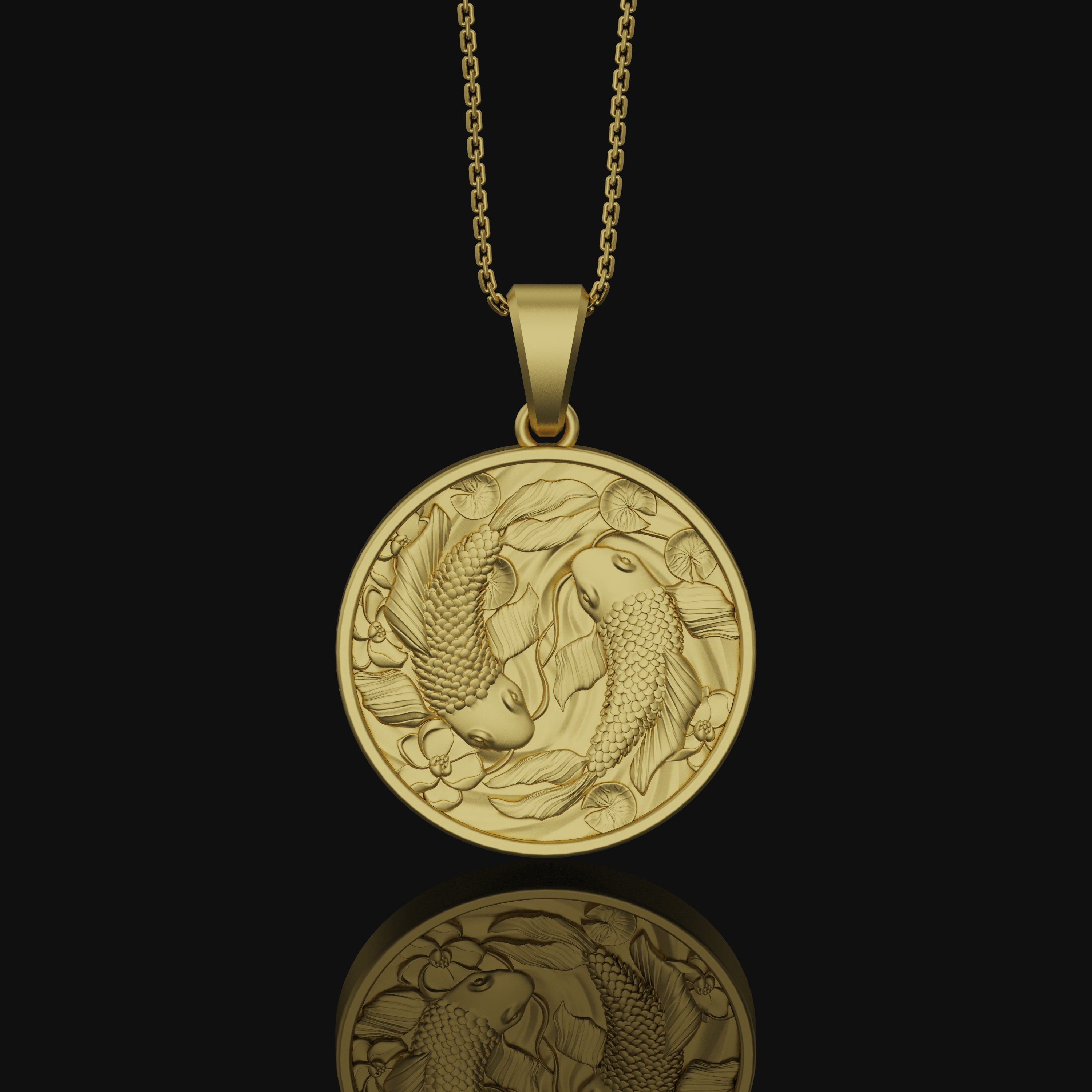 Koi Fish Pendant, Yin Yang Necklace, Pisces Necklace