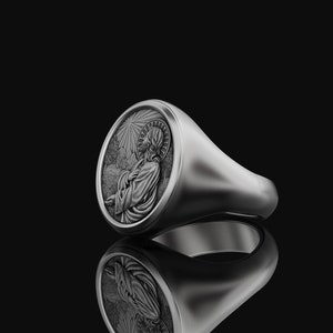 925 Silver Jesus Christ Prayer Ring Religious Gift Christian Jewelry ...