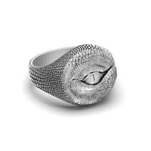 Drachenauge Silber Ring - Gothic Schmuck, einzigartiger Ring, Männer Schmuck, mystisches Geschenk