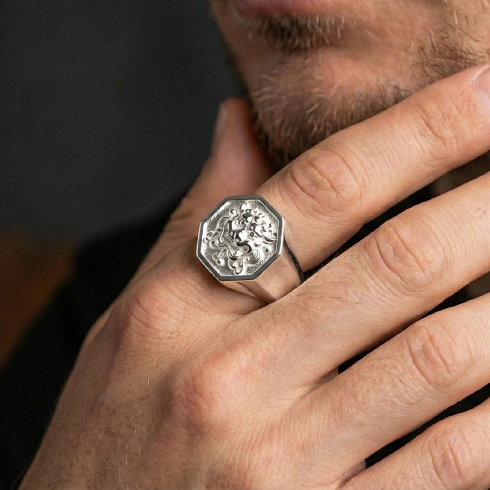 Anello Uomo Giovanni Raspini Teste di Leone Argento - 11312 Anello Uomo Giovanni Raspini Teste di Leone Argento - 11312