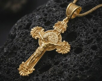 ChicSilver Collana Argento 925 Con Ciondolo Vergine Maria, Croce E San Benedetto - Catena Regolabile 45+5cm In Confezione Regalo