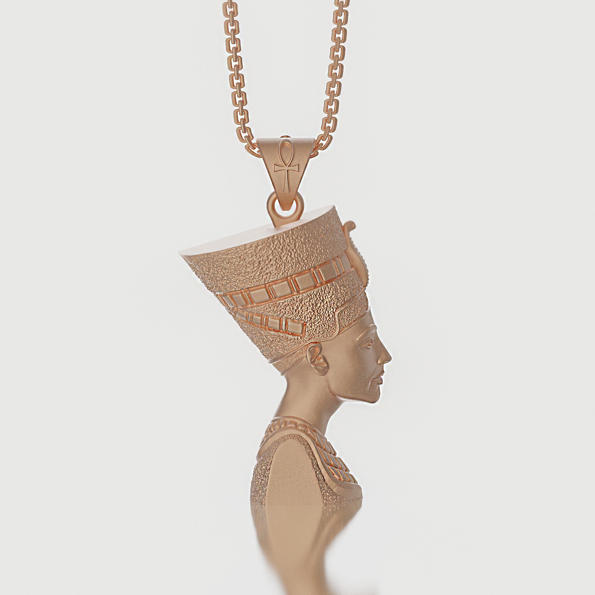 18K Gold Nefertiti Necklace Nefertiti Egyptian Jewelry Queen