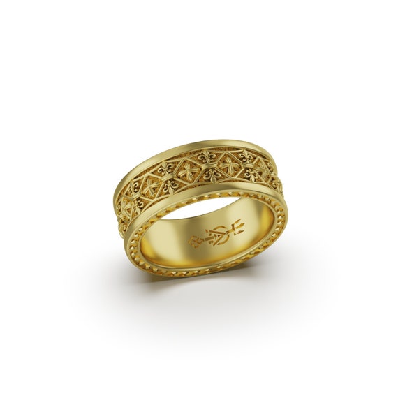 QYYGYLLR Men's Thorns Engraved Ring|Amazon.com