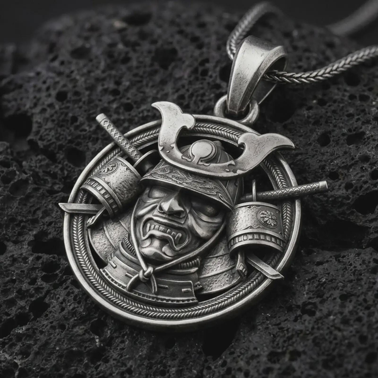 Silver Pendant Samurai - Etsy