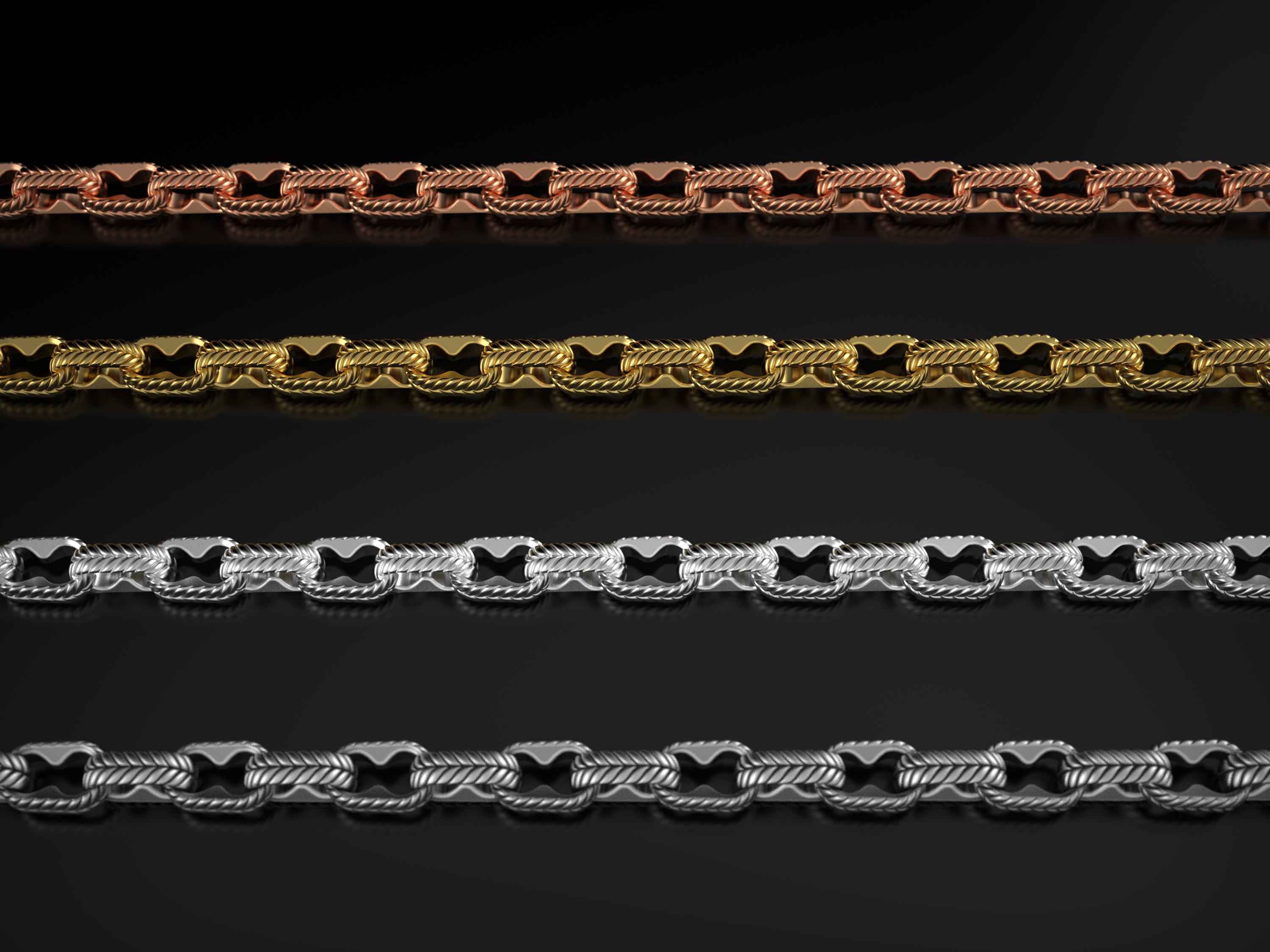 Textured Rope Chain Rope Twist Chain Necklace – Textured 925 Silver Link Chain in Oxidized ...