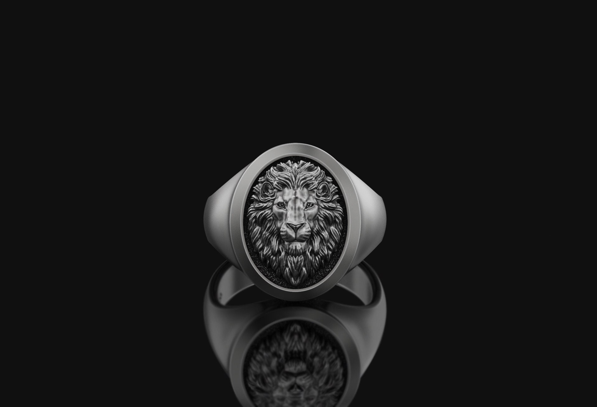 Lion Gift for Mens Ring Adjustable Accessory Silver Etsy