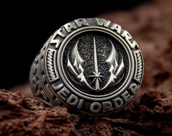 Jedi Order Signet Ring – Star Wars 925 Sterling Silver, Handmade