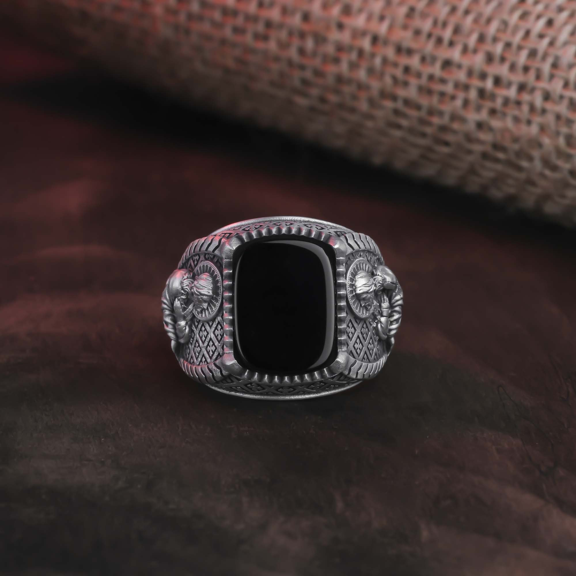 Jesus Symbol Ring, Faith Statement Piece, Spiritual Keepsake, Onyx ...
