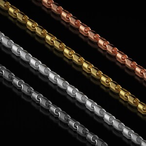925 Fish Scale Link Chain Necklace – Sterling Silver Wide Textured Men ...