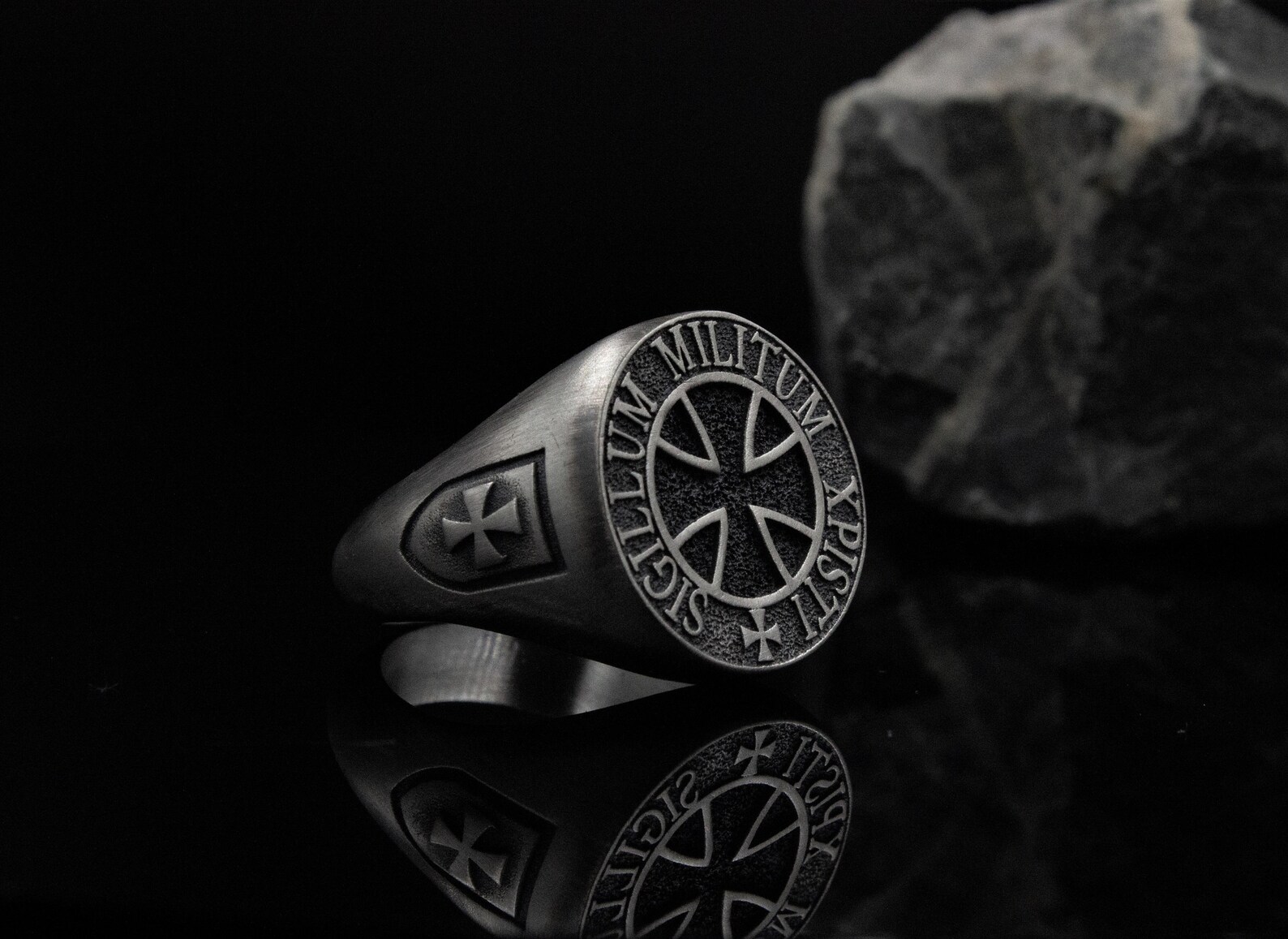Silver Religious Jewelry Knights Templar Ring Mens Accessory - Etsy