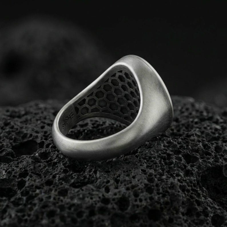 Sterling Silver Wolf Ring, Wolf Head Signet Ring, Mens Statement, Nordic Animal Jewelry image 9