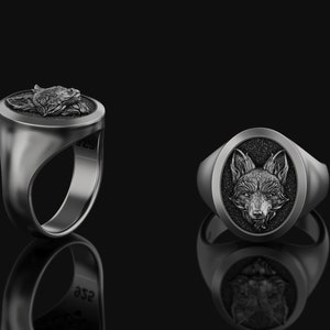 Fox Ring Animal Signet Women's Accessory Silver Jewelry Gift for Her ...