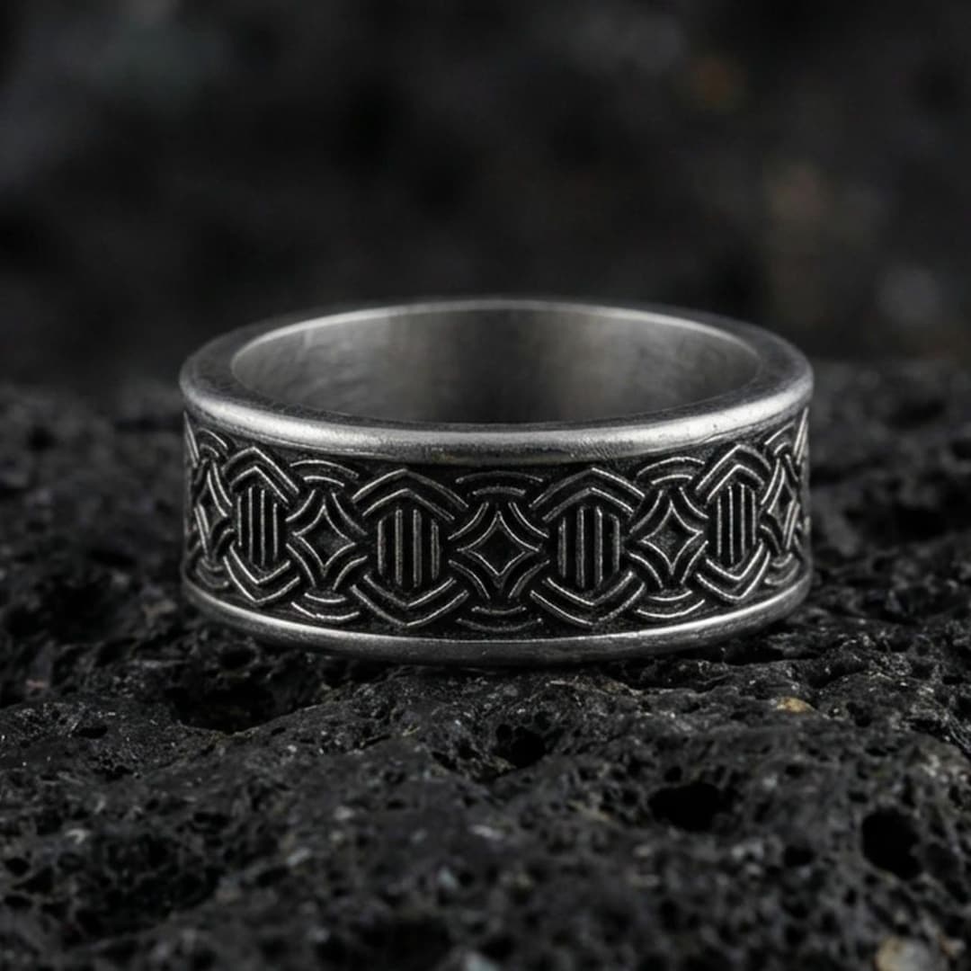 Bague anti-stress homme argent 925 – Anneau tournant celtique - 2768