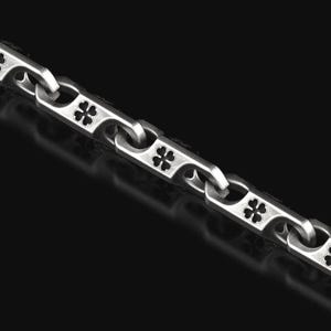 Catena a quadrifoglio – Collana in argento con simbolo fortunato – Finitura minimalista lucida o ossidata – Opzioni oro e oro rosa