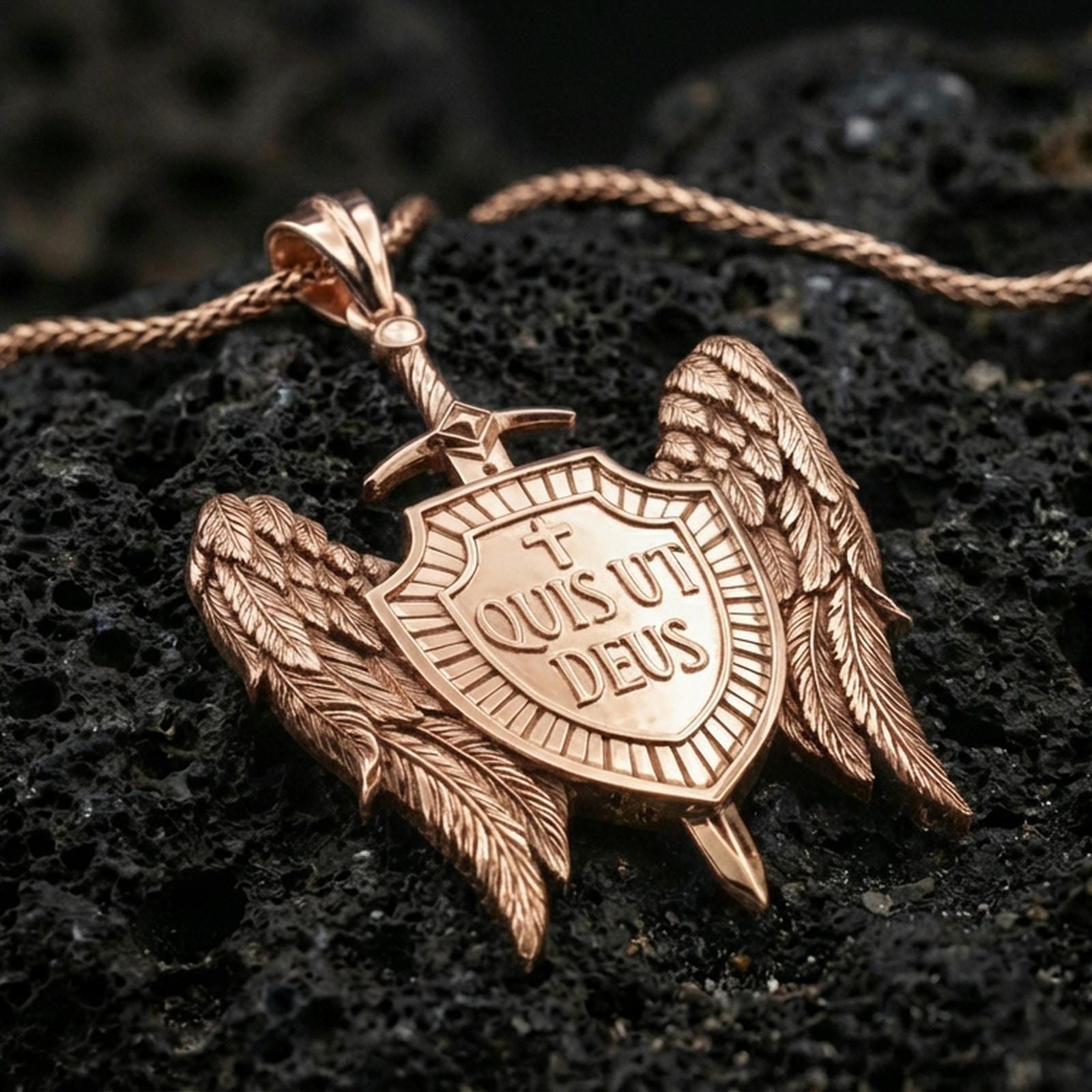 Medalla De San Miguel Arcángel En Plata De Ley Cubierta De Oro 18kt | Protección Contra El Mal