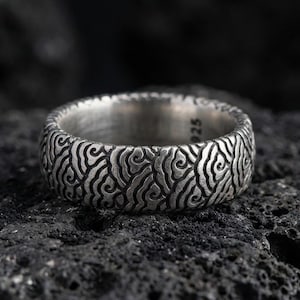 Japanese Cloud Ornament Shaped Sterling Silver Band Ring