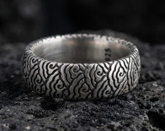 Japanese Cloud Ornament Shaped Sterling Silver Band Ring