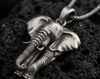 Colgante de elefante de plata de ley, collar con dije de animal