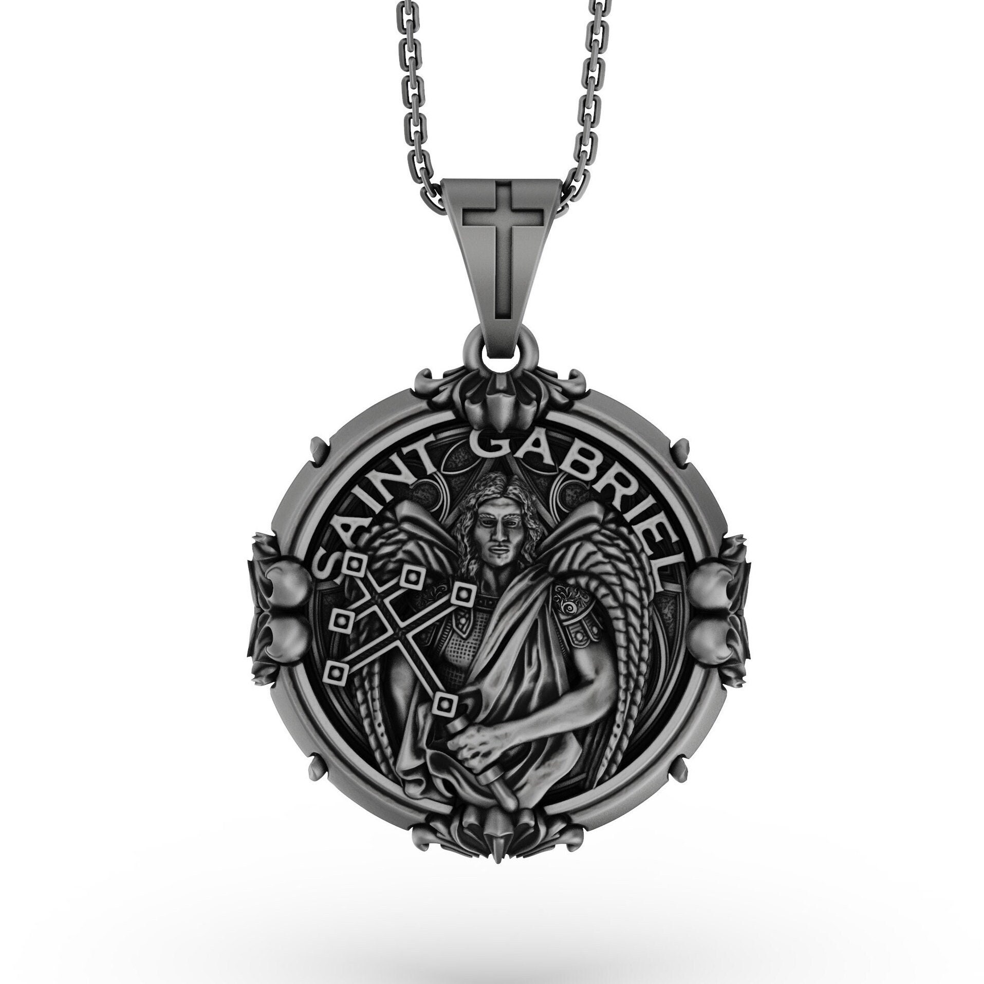 ネックレス・ペンダント Necklaces of Guardian of the Spirit Amazon.com: Bling Jewelry Round Medallion Disc Religious