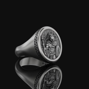 2 Styles 925 Silver Greek Spartan Ring Warrior Men's Jewelry Gift for him Birthday Gift Gift Ideas Spartan Shield Spartan Helmet Mens Signet