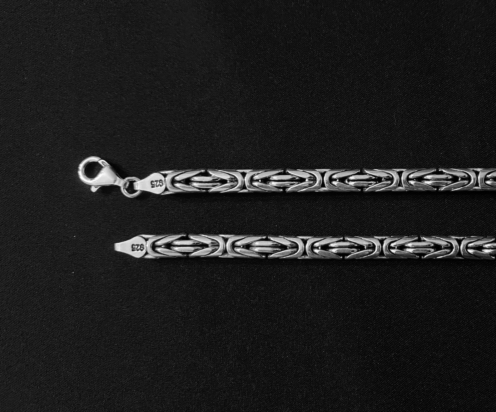 925 Silver 5mm King Necklace Round Byzantine Bali Chain Gift Etsy