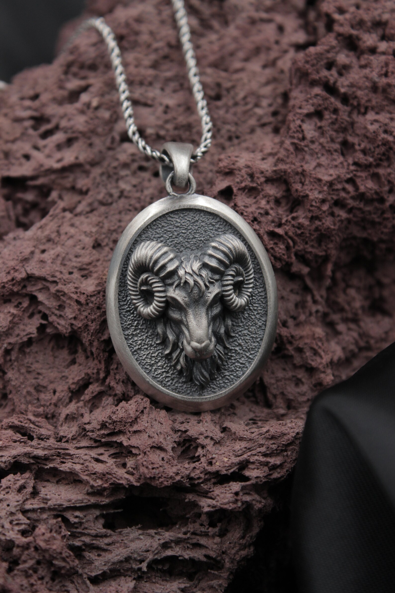 Personalized Ram Head Necklace New Year Gifts for Men Silver Etsy