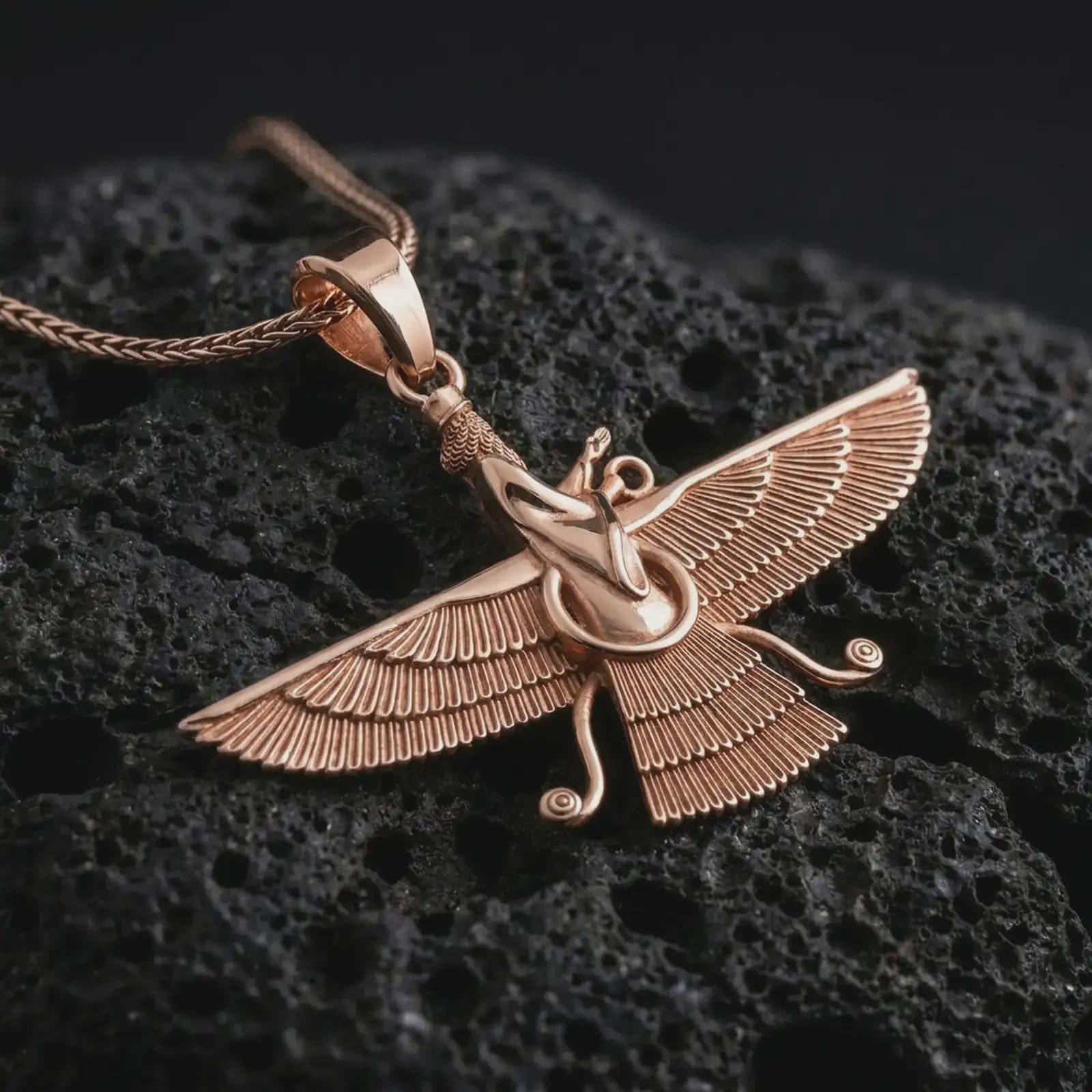 Silver Faravahar Necklace • Guardian Angel Pendant • Ahura Mazda