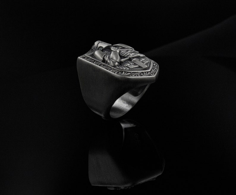 Solid Silver Knight Ring for Men Accessory New Year Gift for - Etsy