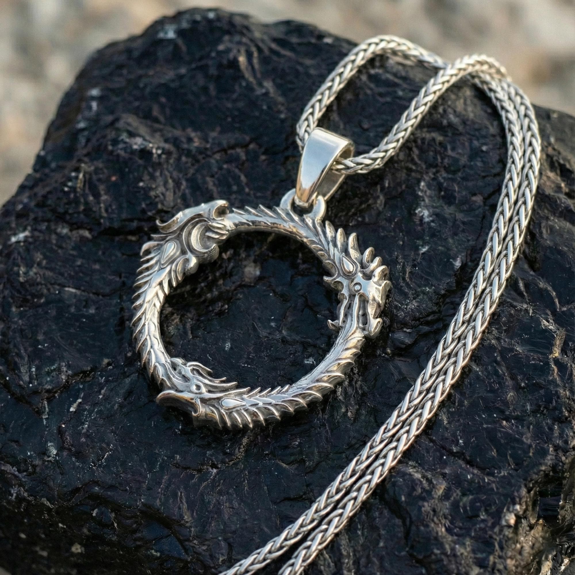 Silver Elder Scrolls Online Inspired Necklace, Dragonborn Pendant, Dragon  Ring, Skyrim Gift, Video Game Jewelry, Memorial Gift - Etsy, image size:2000x2000