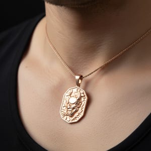Sterling Silver Hannya Mask Pendant, Oni Demon Necklace, Japanese Mythology image 5