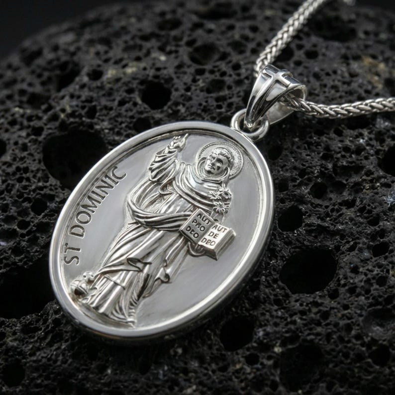 Sterling Silver St Dominic Medal, Catholic Patron Saint Pendant - Etsy