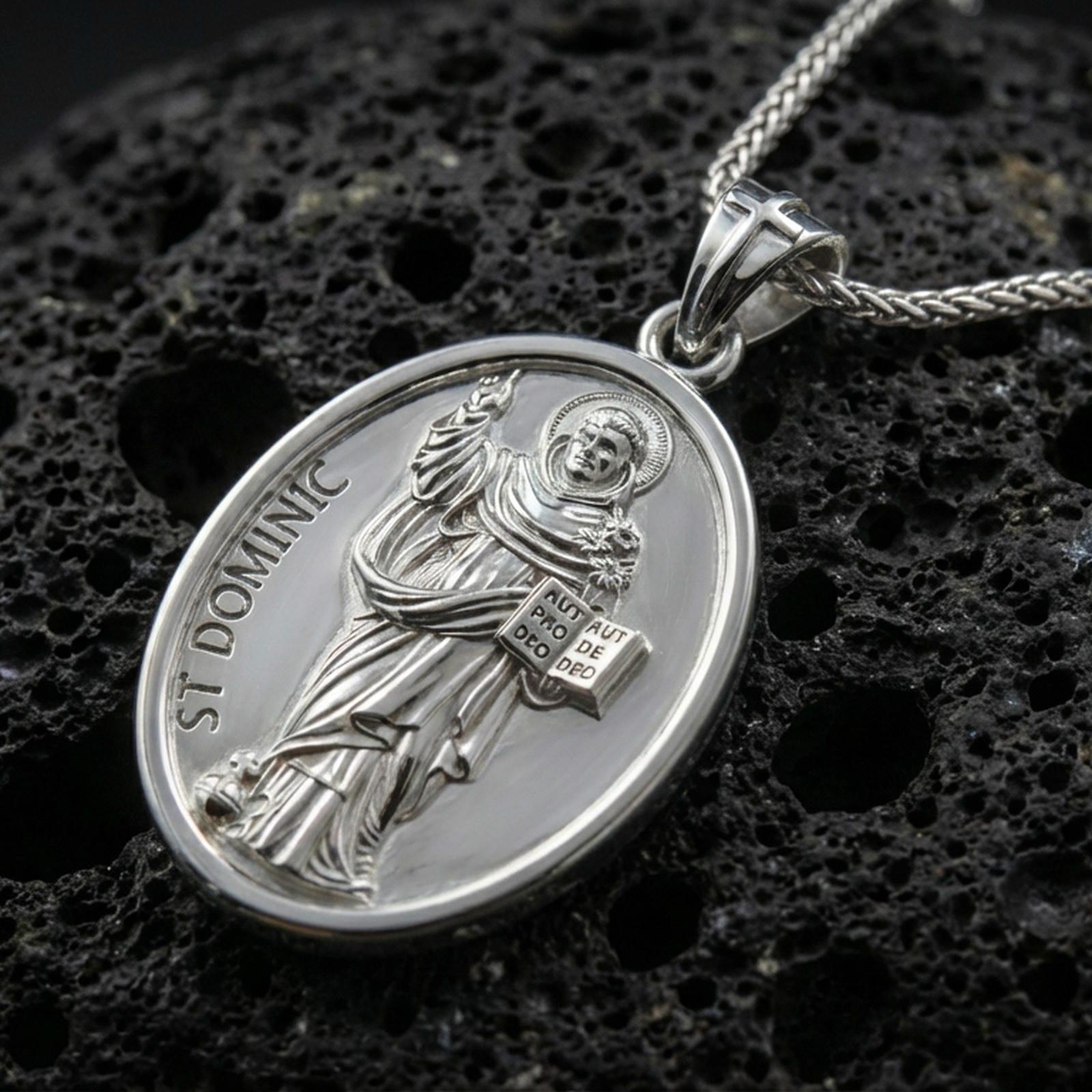 Sterling Silver St Dominic Medal, Catholic Patron Saint Pendant - Etsy