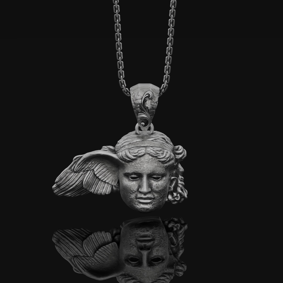 Silver Hypnos Pendant, Greek Jewelry, Hypnos, Classical, Gothic