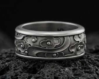 Spinning Sterling Silver Flower Band Ring – Whimsical Cartoonish Design