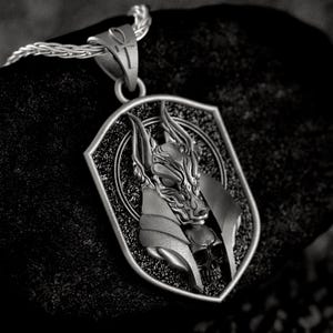 Silver Anubis Necklace Ancient Egyptian Accessory Mens Pendant Jewelry Gift Birthday Osiris God of Death Afterlife Mythology