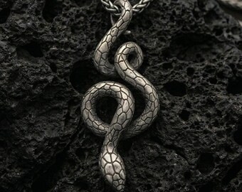 Sterling Silver Snake Pendant - Symbolic Serpent Charm